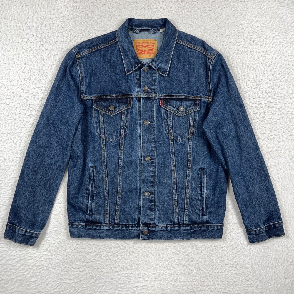 Levis Trucker Jacket Mens L Blue Denim Classic Casual Workwear Heritage Street
